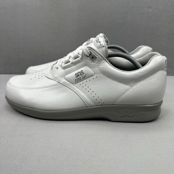 SAS Time Out Mens Size 12 (N) Shoes White Leather Diabetic Walking Orthopedic - Picture 3 of 9